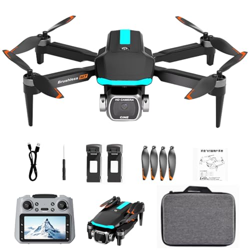 Drone with HD Camera for Adults, RC Drone with FPV Screen on Controller, Gesture Selfie, Altitude Hold, One Key Start, 3D Flips, Headless Mode, Optical Flow Positioning Foldable Drones Under 250g Lightweight RC Quadcopter Gifts for Teens Beginners Outdoor