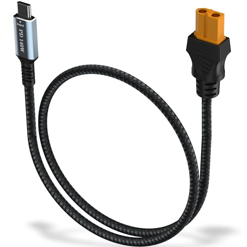 Type C to XT60 Adapter Cable, USB C Male to XT60 Female PD 140W Charging Support for Tool-kitrc M7 M6 M6D M8S Charger 3.3FT - size: C-XT60 cable (3.3FT)