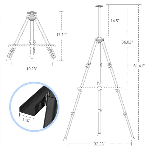 Art Painting Display Easel Stands - Portable Adjustable Floor Artist Easels - style: Black - 4pack