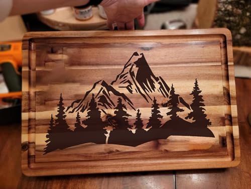 Mountain Tree Stencils for Painting Forest Animal Stencils for Wood Burning - style: Mountain