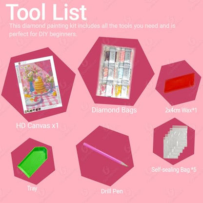 Gamteldot Cake Diamond Art Kits for Adults Beginners,Daisy Diamond Art - color: Cake