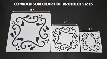 16 Pack 8x8 Inch Mexican Tile Stencil Set - Reusable Tile Templates - size: 8 X 8 Inch