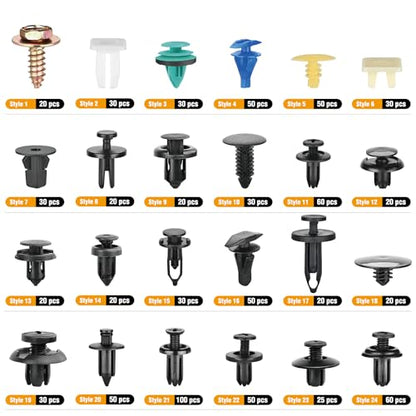GOOACC 900Pcs Plastic Rivets and Auto Body Fasteners Assortment - color: 855Pcs Clips + 45 Remover