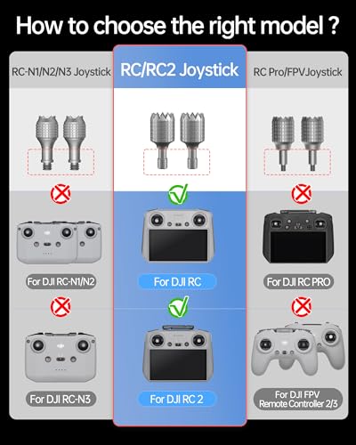 LKTOP DJI RC/RC 2 Joystick Control Sticks, 3 Pairs Replacemen - style: Joysticks (3 Pairs)