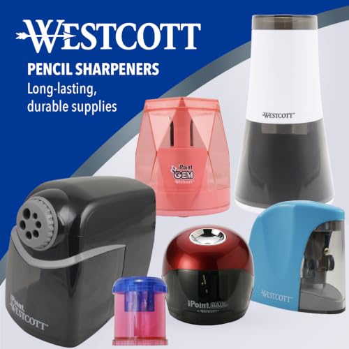 Westcott 55877 2-Hole Manual Pencil Sharpeners for School, Red, 12 Pack