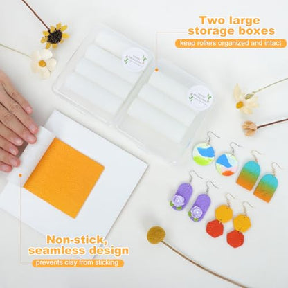 8 Pcs Non-Stick Polymer Clay Texture Rollers (Complex Texture) - color: Complex Texture
