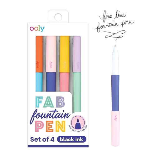 Ooly Fab Fountain Pens, Pack of 4, Black Ink - style: Black Pens (4 Pens)