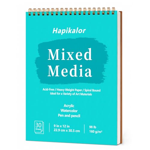 Mixed Media Sketchbook 9"x12" Multimedia Sketchbook, 30 Sheets Sketch Book - size: 9" x 12"