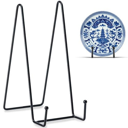 3 Pack 8 Inch Plate Stands for Display, Metal Picture Frame Display Stand - size: 8 in