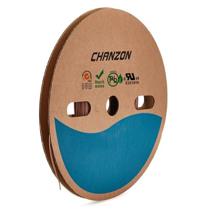 Chanzon 2:1 Ratio - 80Ft Roll - 1/24" (1mm) Heat Shrink Tubing Brown - color: Brown, size: 1mm (1/24") - 80FT