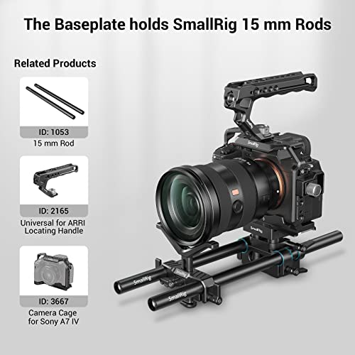 SmallRig Universal 15mm Rail Support System with 15mm Rod Clamp & QR Plate - style: Universal Baseplate