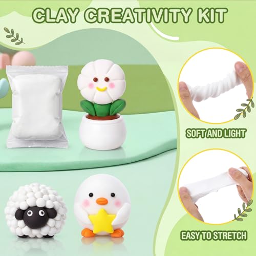 Air Dry Clay Bulk, Modeling Clay for Kids, 150 Pcs, White - color: White