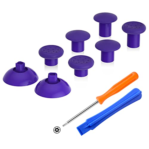 eXtremeRate ThumbsGear Interchangeable Thumbstick for Xbox Seires X/S - Improve Comfort - 3 Height Domed & Concave Grips Ergonomic Adjustable Joystick for Xbox One S/X/Elite - Purple - color: Purple