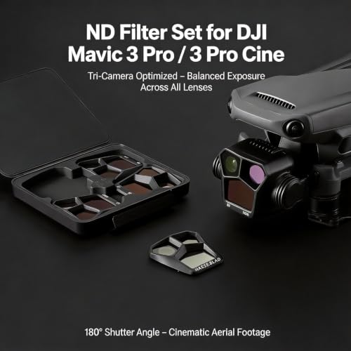 for DJI Mavic 3 Pro ND Filters Set, ND8/ND16/ND32/ND64, Optimized for Triple-Camera System, Balanced Exposure, Smooth 180° Shutter Angle Video