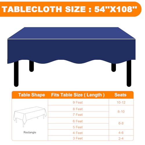 RowinsyDD 50 Pack Blue Plastic Tablecloth, Plastic Table Cloths Disposable - color: Blue