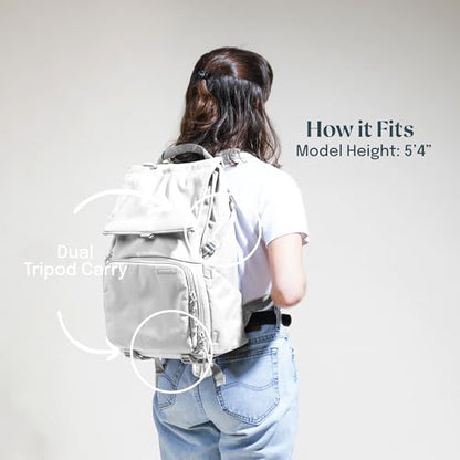 BREVITE - The Runner - Compact Camera Backpacks for Photographers - A Minimalist & Travel-friendly Photography Backpack Compatible With Both Laptop & DSLR Accessories 18L (Nimbus Gray)