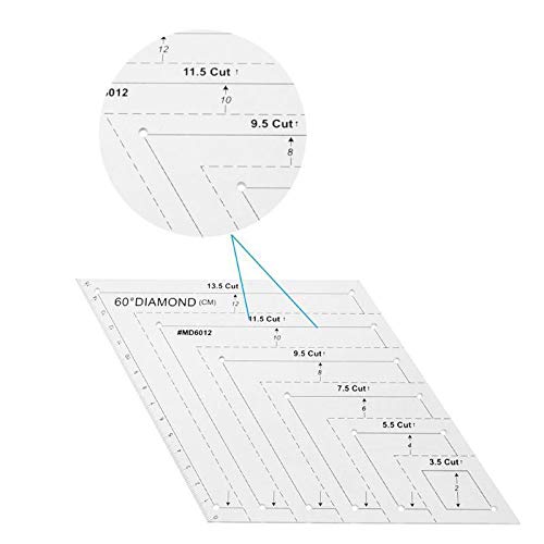 5Pcs Creative Grids Quilting Templates Set, Drafting Triangles 45 60 Degree Rhombus Longarm Square Sewing Rulers Free Motion Fabric Ruler Racks Patchwork Tool Handmade Drawing Supplies