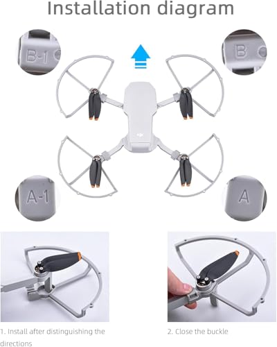Propeller Guard+16PCS Propeller Blade +Propeller Holder Starp for DJI Mini 2 Mini 4K/Specta Drone,Light Weight Props Guard Bumper for Mavic Mini SE Drone Protective Accessory