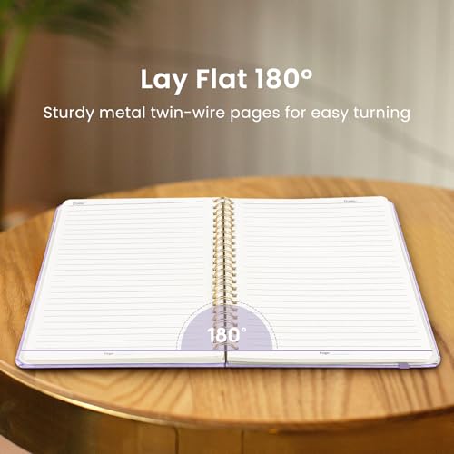 Taja Lined Spiral Notebook for Work, 5.7"x7.9" Spiral Journal College Ruled - color: E-Purple, style: a-Lined(1 Pack)