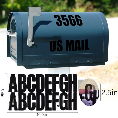 Letter Stickers,Mailbox Numbers,2.5 Inch Waterproof Vinyl Alphabet - color: Black, size: 2.5 Inch