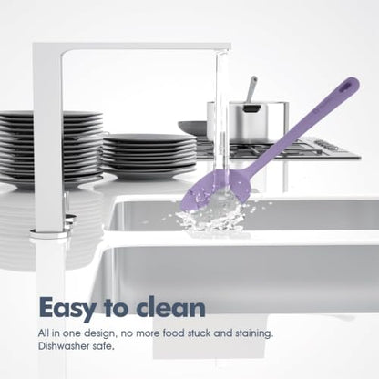 ChefAide 5 Pieces Silicone Spatulas Set, Heat Resistant Rubber Spatula - color: Light Purple, size: 5 pieces