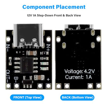 10PCS TP4057 1A Lithium Battery Charging Protection Board Module with Protection Type-C USB Charging Boards 3.7V 4.2V, TP4057 Charging Module（TP4056 Upgraded）