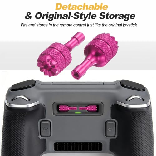 MECCANIXITY 2 Set Aluminum Controller Stick, Replacement Joystick Remote Controller Joystick Stick for Mini4 Pro Air3S Drone Remote Accessories, Fuchsia - color: Fuchsia