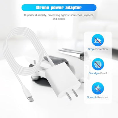 30W Power Adapter Charger for DJI Drone Mini 4K/ 4 Pro/ 3-Pro/ 3/ 3Pro Two-Way Charging Hub - White - color: white
