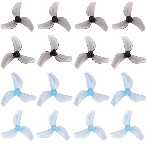 Gemfan 1219S 3-Blade Propellers 1.0mm Shaft for Air65 FPV Quad(Gray+Blue) - color: Gray+blue