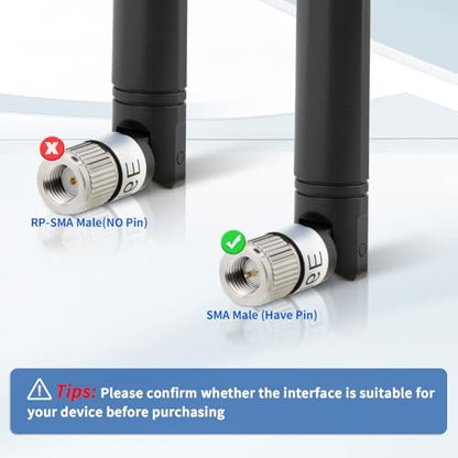 Superbat Tri-Band WiFi 6E Antenna SMA Male for PC Desktop Router 2-Pack