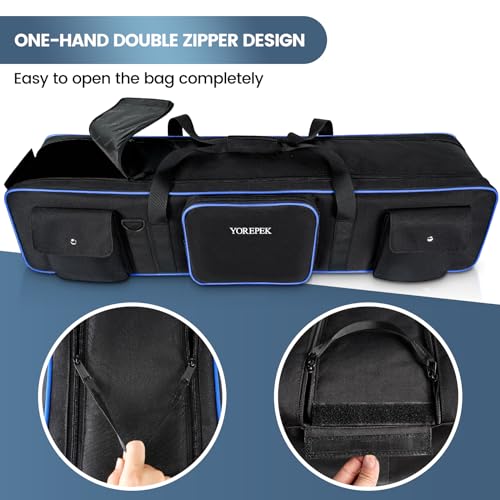 YOREPEK 50.5" Heavy Tripod Carrying Case Bag with 2 Padding Protective Pads - color: 50.5*9.5*9.5