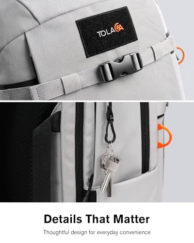 Tolaccea 30L Travel Laptop Backpack TSA Carry-On for Business Trips Commute - color: Light Gray