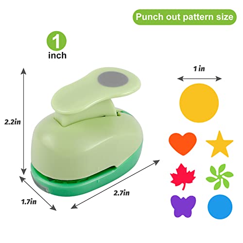 UCEC Paper Punches for Crafting, 1 Inch Craft Puncher, 6 Pcs Hole Punch - style: 6 Diffrent Shapes Set 2