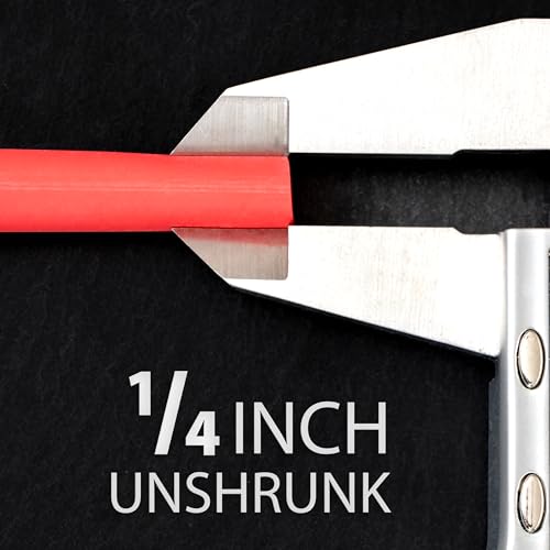 1/4" Red Heat Shrink Tubing, 50 pcs, 4" Long, High Voltage & Temperature Rating