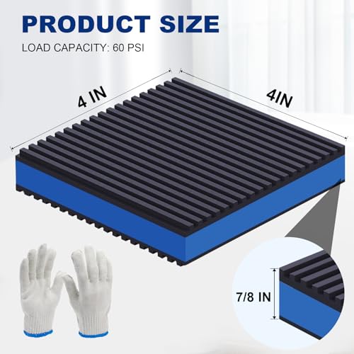 Storystore Anti Vibration Pads, 8 Pack 4" x 4" x 7/8" Heavy Duty EVA Mats