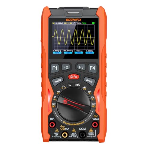 GOCHIFIX 3-in-1 Handheld Oscilloscope Multimeter, 12MHz 50MSa/s Lab - color: Orange & Black