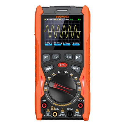 GOCHIFIX 3-in-1 Handheld Oscilloscope Multimeter, 12MHz 50MSa/s Lab - color: Orange & Black