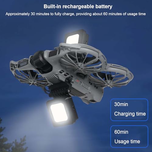 LED Night Flight Light for DJI Neo 2 Rechargeable Quick Release Navigation LED Night Lights Anti-Collision Warning Light Drone Landing Gear Protector with Three-Mode Lighting (SET) - color: SET