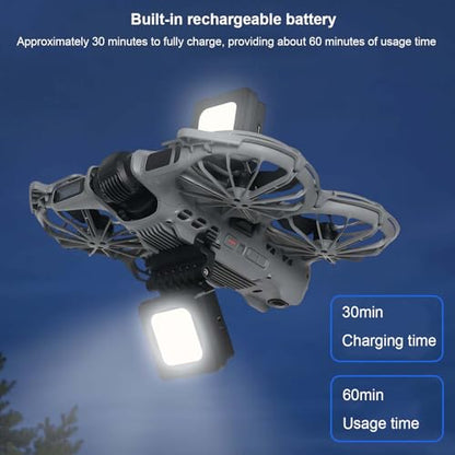 LED Night Flight Light for DJI Neo 2 Rechargeable Quick Release Navigation LED Night Lights Anti-Collision Warning Light Drone Landing Gear Protector with Three-Mode Lighting (SET) - color: SET
