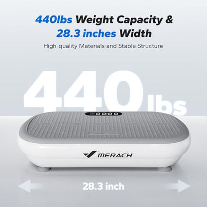 Merach CV40 Curved Vibration Plate Exercise Machine with 440lbs Capacity - color: White