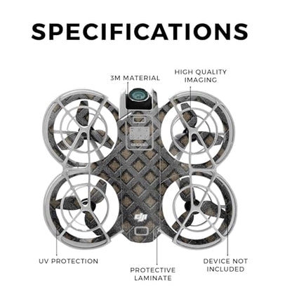 Glossy Glitter Drone Skin Compatible with DJI Neo - Black Wall - Premium 3M Vinyl Protective Wrap Decal Cover - Easy to Apply | Crafted in The USA by MightySkins - color: Black Wall, style: Glossy Glitter Finish