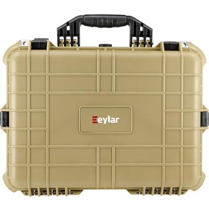 Eylar 20" Large Hard Case Equipped With Ragar Reconfigurable & Reusable XP Crosslinked Foam, Waterproof, Shockproof For Gear, Drones And Cameras (2 Red/Black Ragar Layers) (Tan) - color: Tan