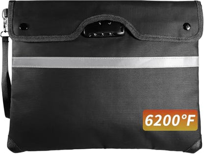 HOMELYLIFE Fireproof Document Money Bag, Waterproof Zipper Pouch with Lock