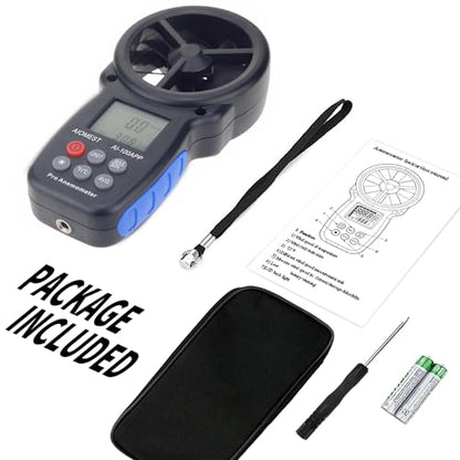 Anemometer Bluetooth 65MPH, AIOMEST HVAC Air Flow Wind Meter CFM AI-100APP - color: AI-100APP Bluetooth Anemometer