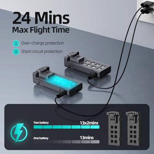 Drone with Camera 1080P HD, FPV Foldable Mini Drone for Beginners Kids Boys Girls, with 2 recharging Batteries, Carrying Case, One Key Start, Stable Hover, Trajectory Flight, Toys Gifts (Black)