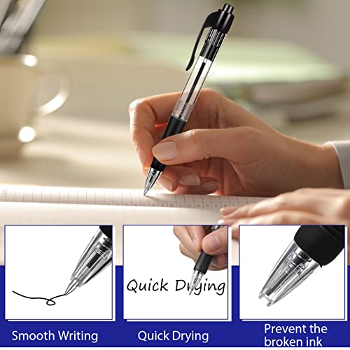 Fainne 200 Pack 1.0 mm Retractable Ballpoint Pen Bulk, Black Ink, Blue Ink - color: Black Ink, Blue Ink