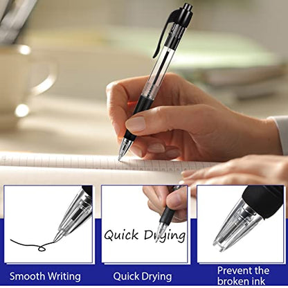 Fainne 200 Pack 1.0 mm Retractable Ballpoint Pen Bulk, Black Ink, Blue Ink - color: Black Ink, Blue Ink