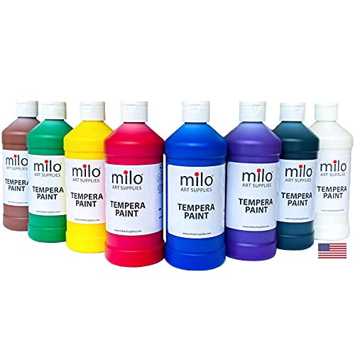 milo Kid's Washable Tempera Paint Set, 8 Primary Colors, 16 oz Bottles - style: Primary Tempera 8 x 16 oz Bottles