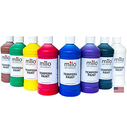 milo Kid's Washable Tempera Paint Set, 8 Primary Colors, 16 oz Bottles - style: Primary Tempera 8 x 16 oz Bottles