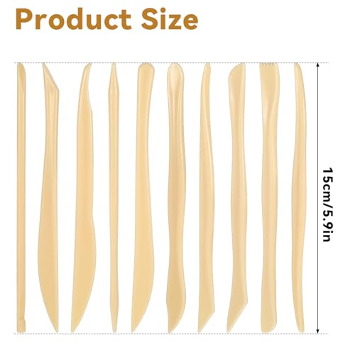 AOZUO 10PCS Double-Ended Clay Sculpting Tools, Plastic Polymer Clay Modeling Tools Ceramic Pottery Carving Tools for Cutting Embossing Smoothing Shaping Molding